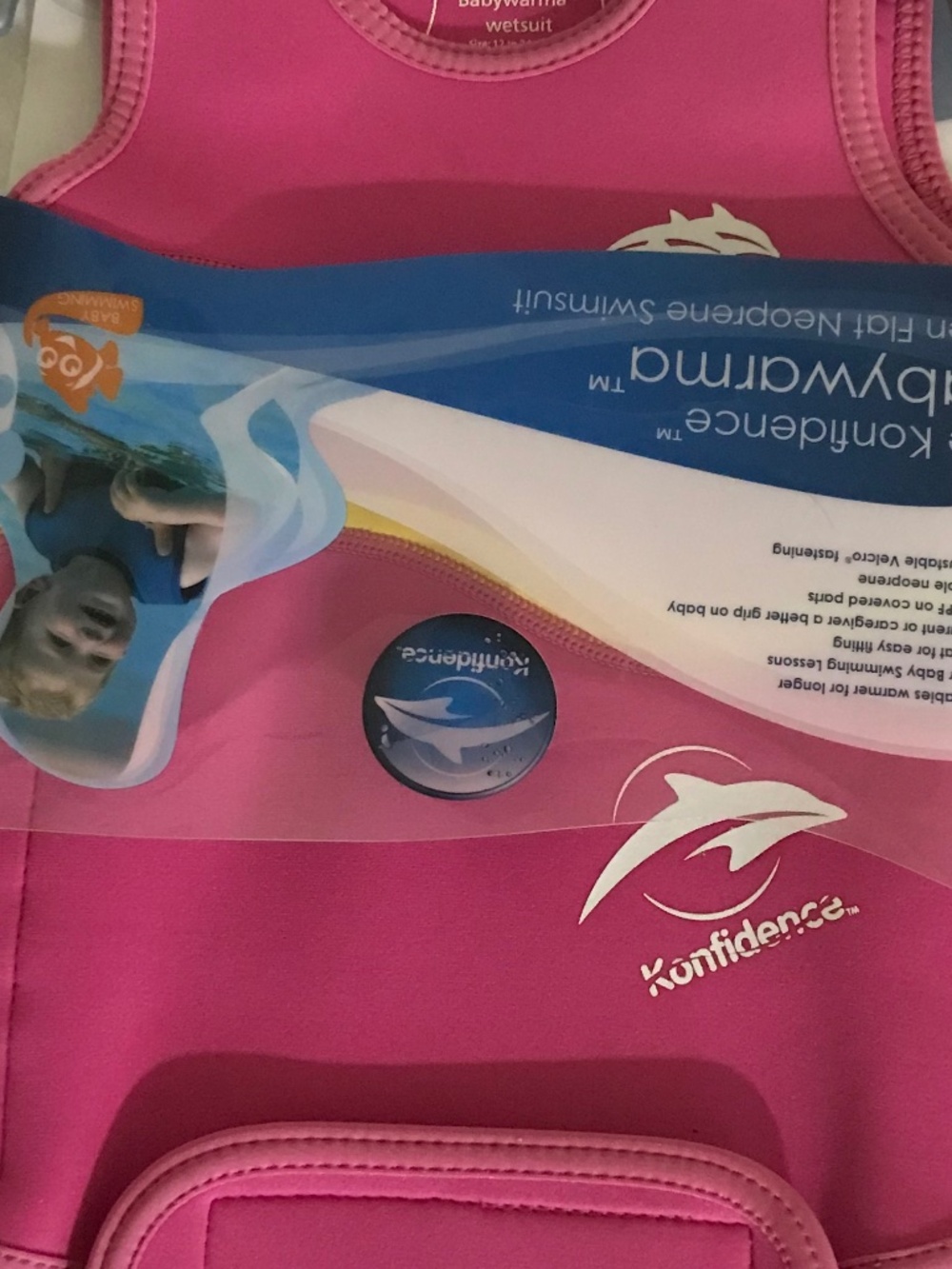NWT KONFIDENCE PINK BABY WETSUIT 12-24 MONTHS